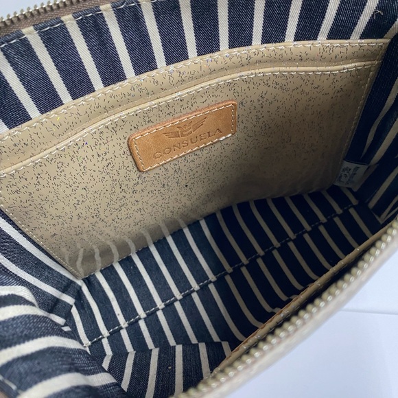 Viva Consuela Cream and Brown Textured Crossbody Bag with Accents - Picture 3 of 5